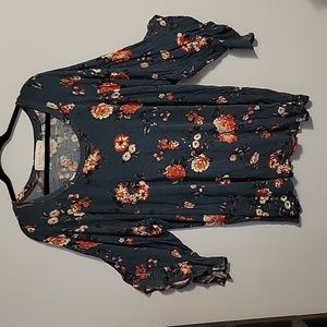 French Laundry Womens Floral Top 3X